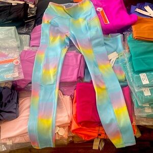 Rainbow print leggings